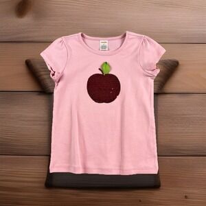 Gymboree Classroom Cutie Sequin Apple Top Girl's Size 5T